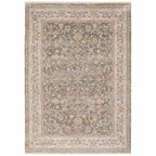 HomeRoots Polyester 3' X 5' Beige Grey Machine Woven Oriental Indoor Arean Rug