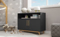 Modern Black And Natural Two Door Console Table