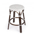 Brown And White Rattan Counter Stool