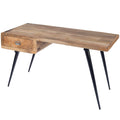 Natural Wood And Metal Desk