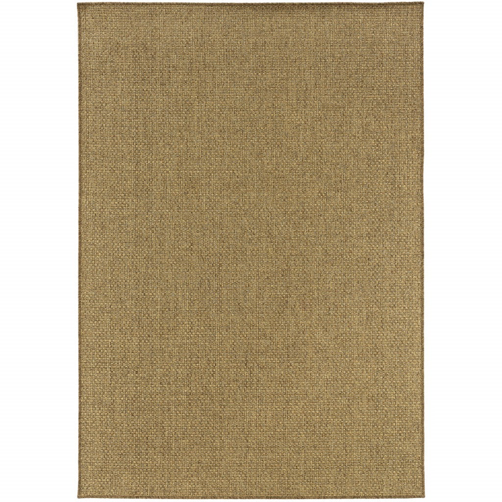 HomeRoots Polypropylene 3’x5’ Solid Tan Indoor Outdoor Area Rug