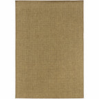 HomeRoots Polypropylene 3’x5’ Solid Tan Indoor Outdoor Area Rug