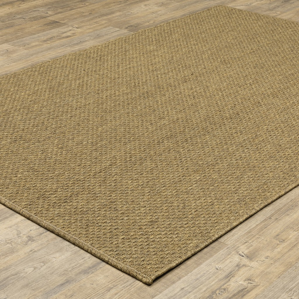 HomeRoots Polypropylene 5’x8’ Solid Tan Indoor Outdoor Area Rug
