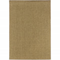 7X10 Solid Tan Indoor Outdoor Area Rug