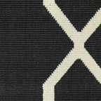 HomeRoots Polypropylene 2’x8’ Black and Ivory Trellis Indoor Outdoor Runner Rug