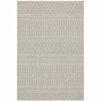 HomeRoots Grey Polypropylene 5’x7’ Gray and Ivory Geometric Indoor Outdoor Area Rug