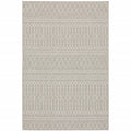 7X9 Gray And Ivory Geometric Indoor Outdoor Area Rug