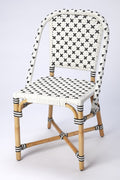 Indoor Outdoor Black And White Rattan Dining Chair