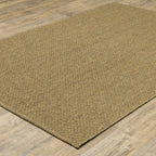 HomeRoots Polypropylene 2’x4’ Solid Tan Indoor Outdoor Scatter Rug