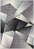 8 X 11 Gray And Blue Prism Pattern Area Rug