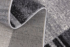 HomeRoots Grey 100% Twisted Polyester 4â€ x 6â€ Gray Modern Bordered Area Rug