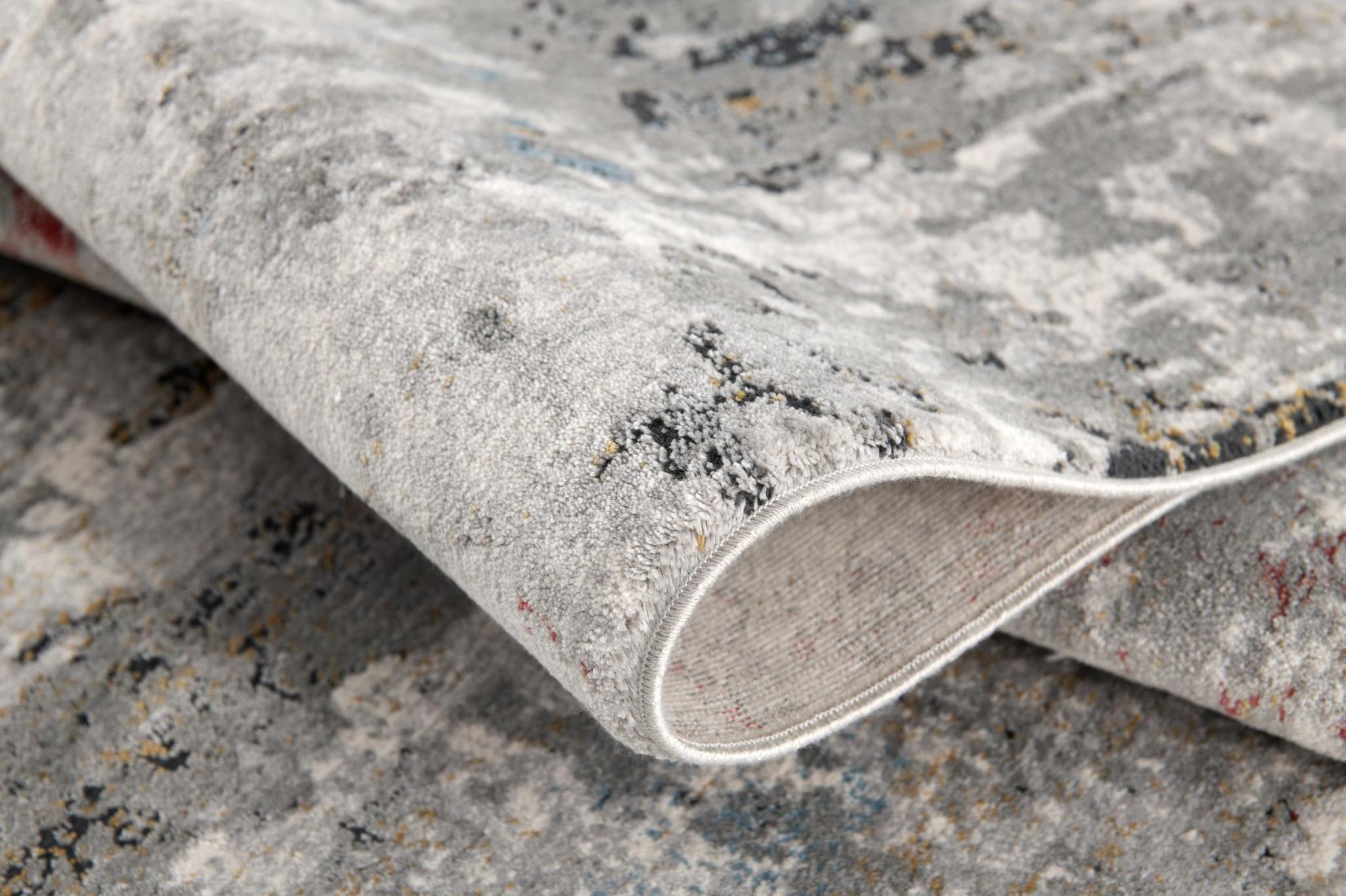 2 X 15 Gray Abstract Pattern Runner Rug