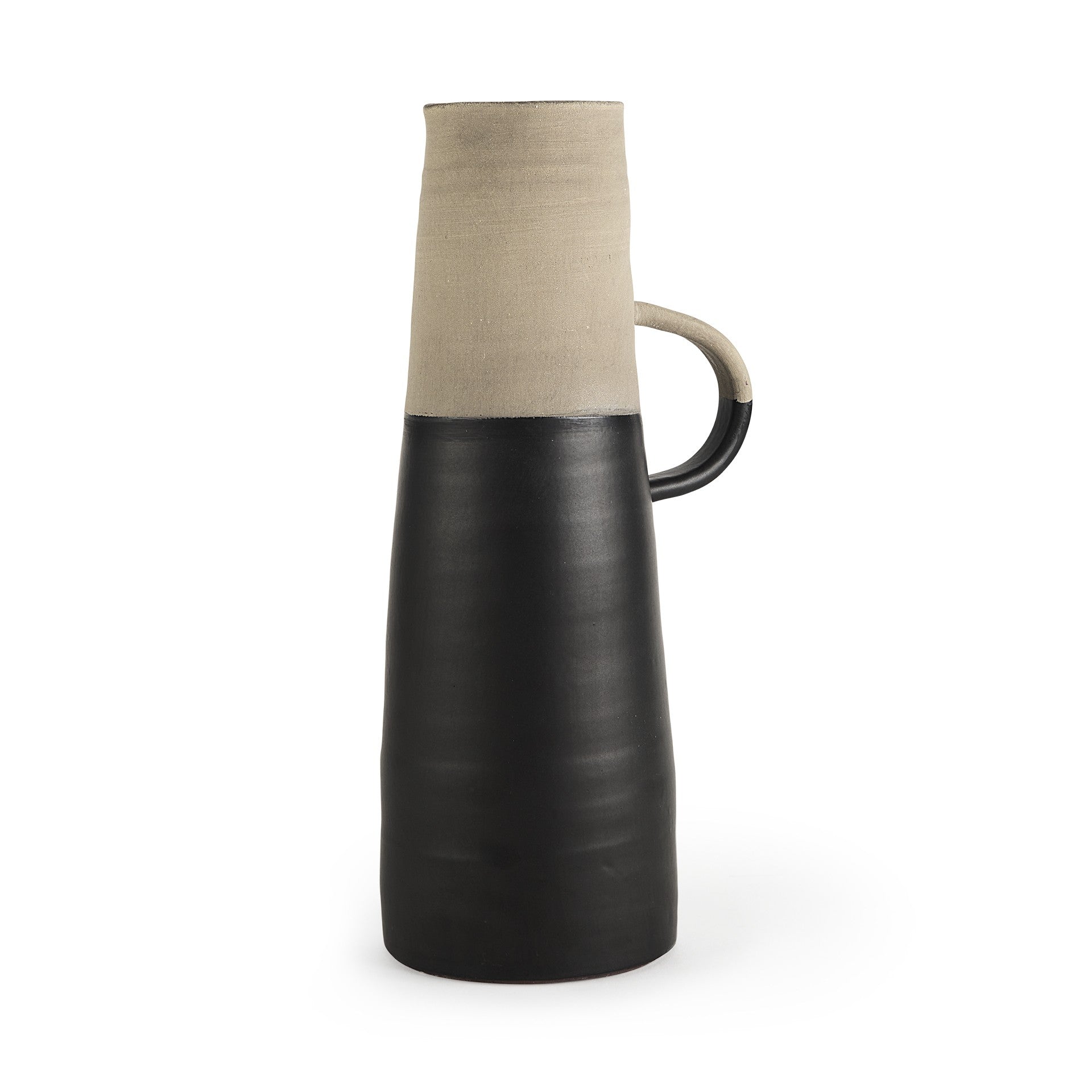 16 Rustic Organic Black And Natural Decorative Jug