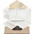 6 Optical Glass Cube And Gold Sculpture