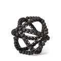 9 Black Wooden Bead And Metal Orb Sculpture