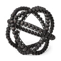 11 Black Wooden Bead And Metal Orb Sculpture