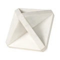 White Marble Geometric Square Sculpture