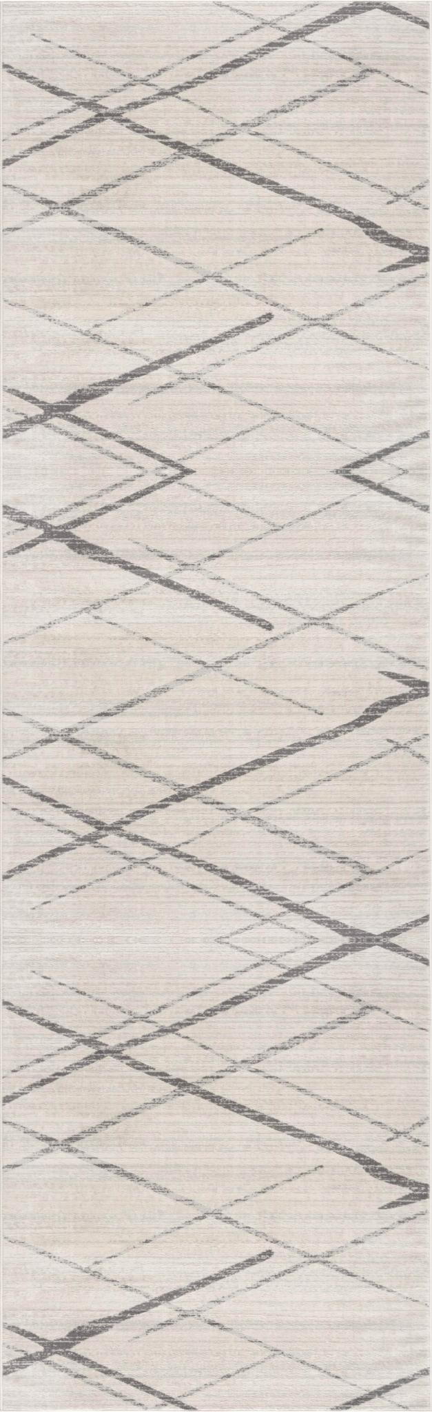 2 X 6 Gray Modern Abstract Pattern Area Rug