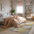 7 X 10 Yellow Triangular Lattice Area Rug