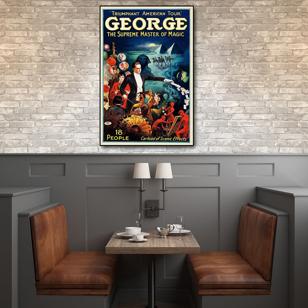 36 X 54 George The Supreme Master Vintage Magic Poster Wall Art