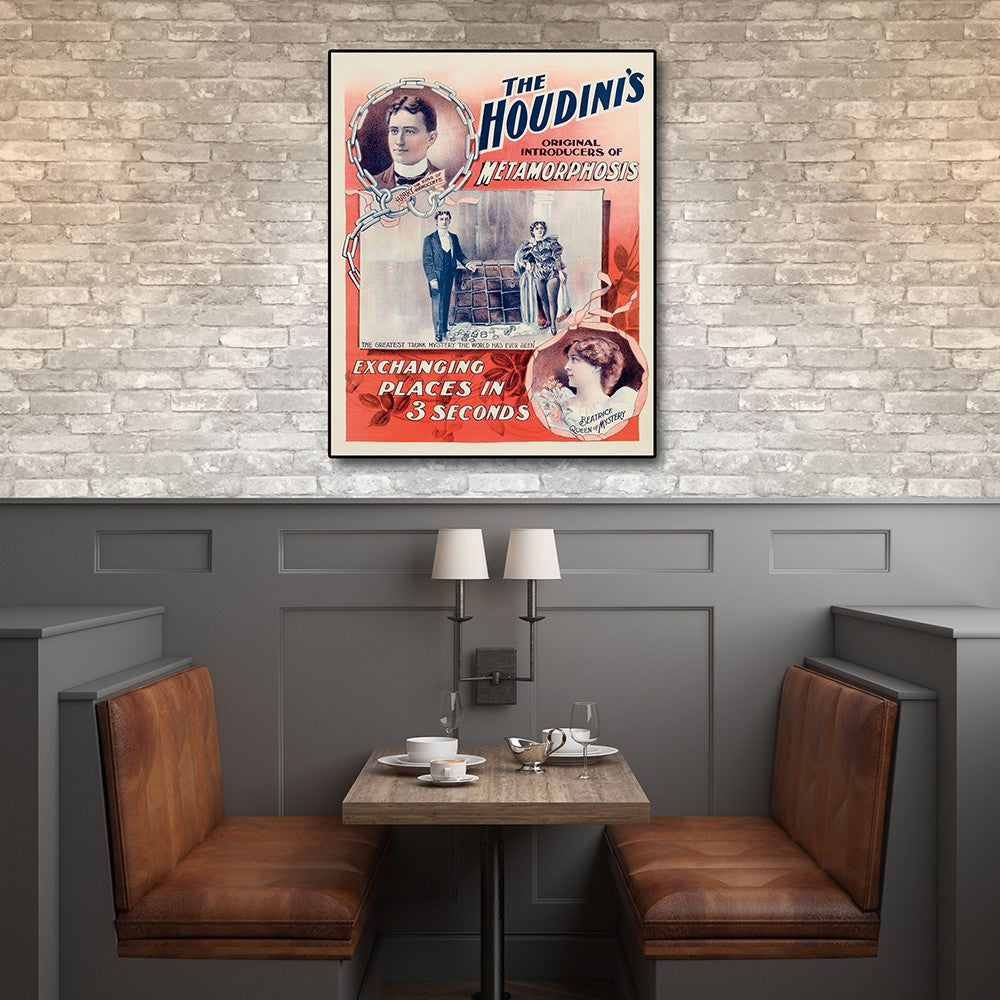 36 X 48 The Houdinis Metamorphosis Vintage Magic Poster Wall Art