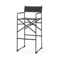 Espresso Leather Directors Chair Bar Stool
