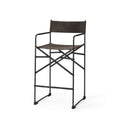 Espresso Leather Directors Chair Counter Stool