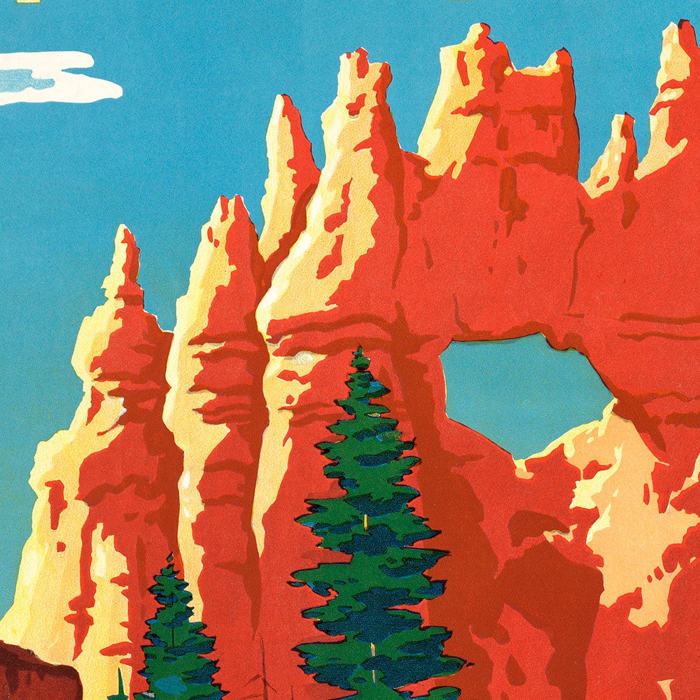 36 X 54 Vintage 1950S Bryce Canyon National Park Wall Art