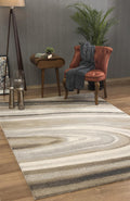4 x 6 Cream and Tan Abstract Marble Area Rug