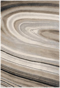 7 x 10 Cream and Tan Abstract Marble Area Rug