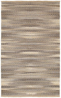 9 x 12 Gray and Tan Striated Runner Rug