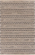 8 x 10 Black and Blush Chevron Stripe Area Rug