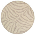 5 Round Taupe Zebra Pattern Area Rug