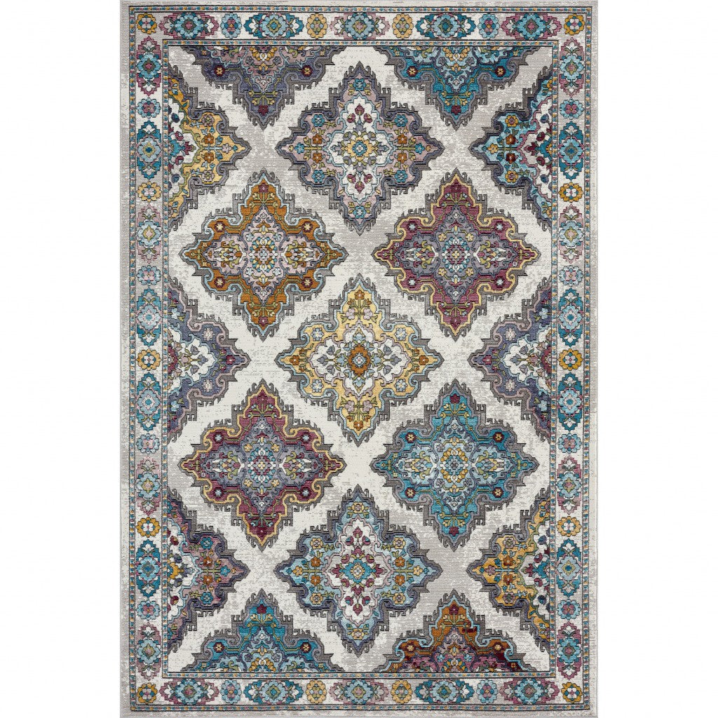8 x 10 Blue Traditional Floral Motifs Area Rug