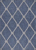 8 x 10 Round Navy Knot Indoor Outdoor Area Rug