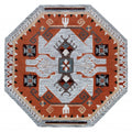 4 Round Terracotta Tribal Area Rug