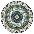 7 Round Blue and Green Ornate Medallion Area Rug