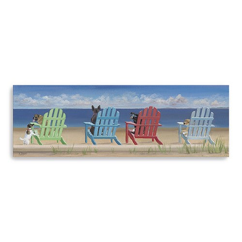 60 Dogs at the Beach Canvas Wall Art