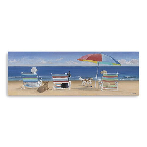 60 x 20 Dogs Perfect Beach Day Canvas Wall Art