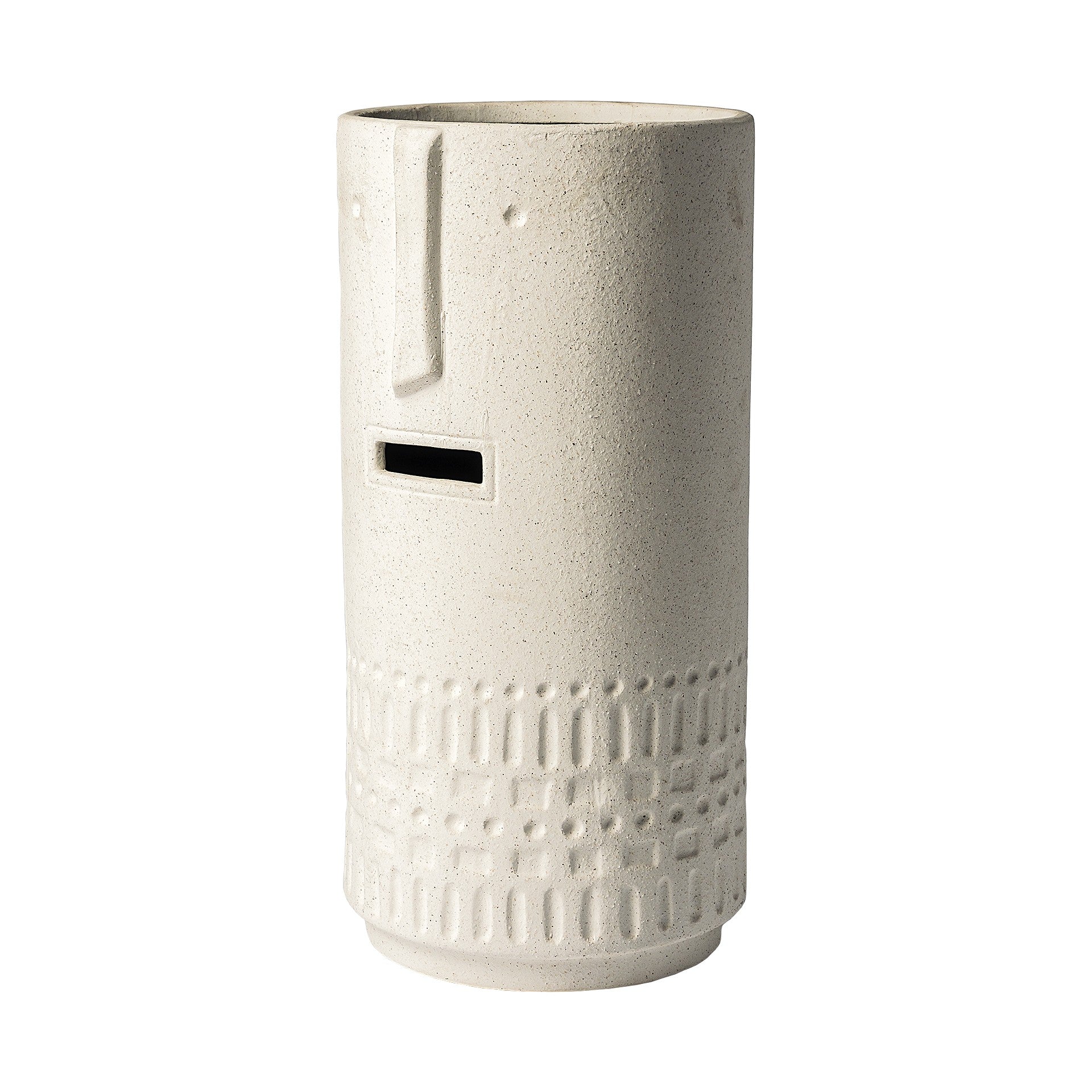 14 Bohemian Beige Happy Face Tribal Vase