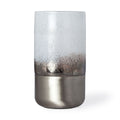 12 Brushed Silver Glass Vase