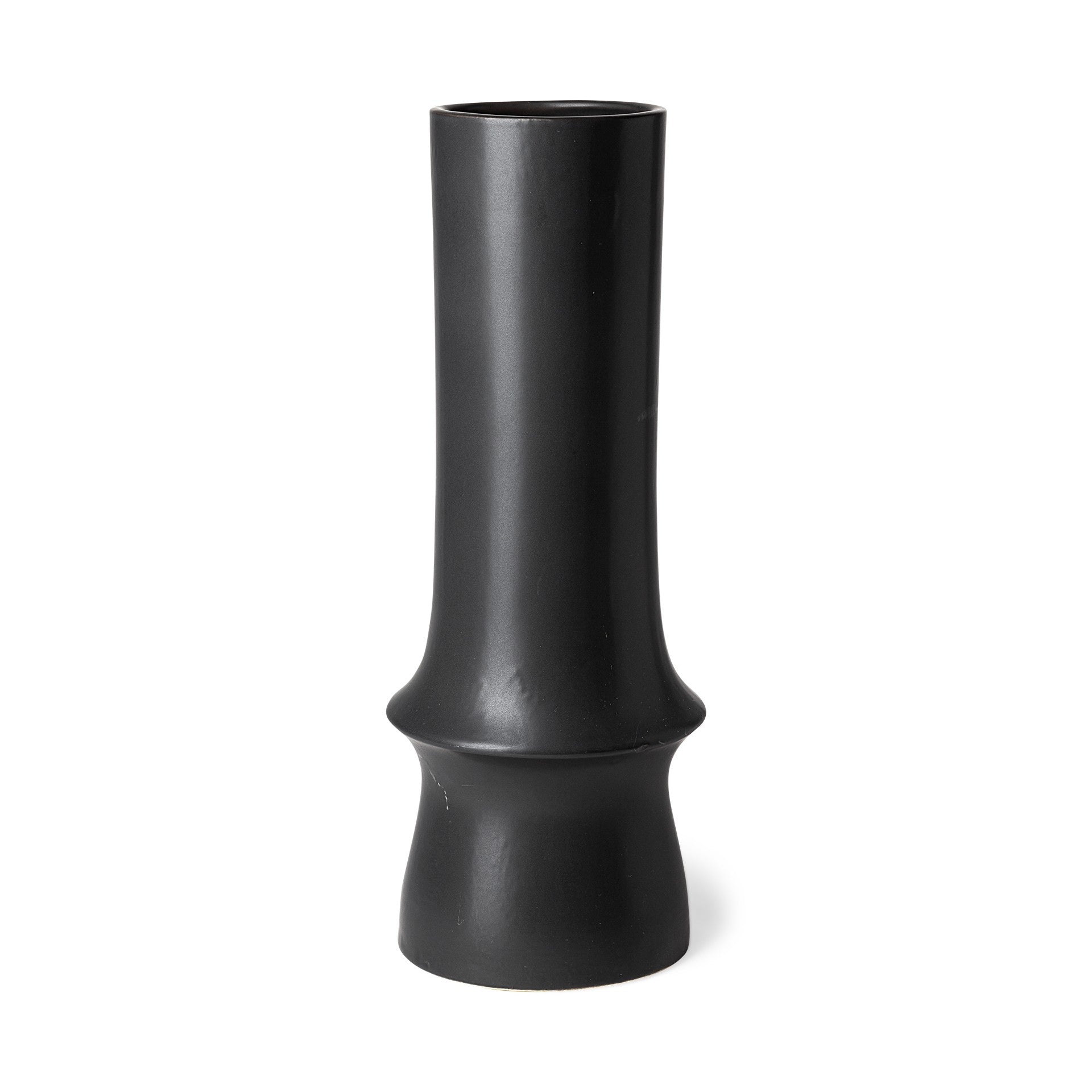 17 Matte Black Contempo Deco Ceramic Vase