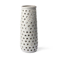 19 Organic White Glaze Pierced Dot Ceramic Vase