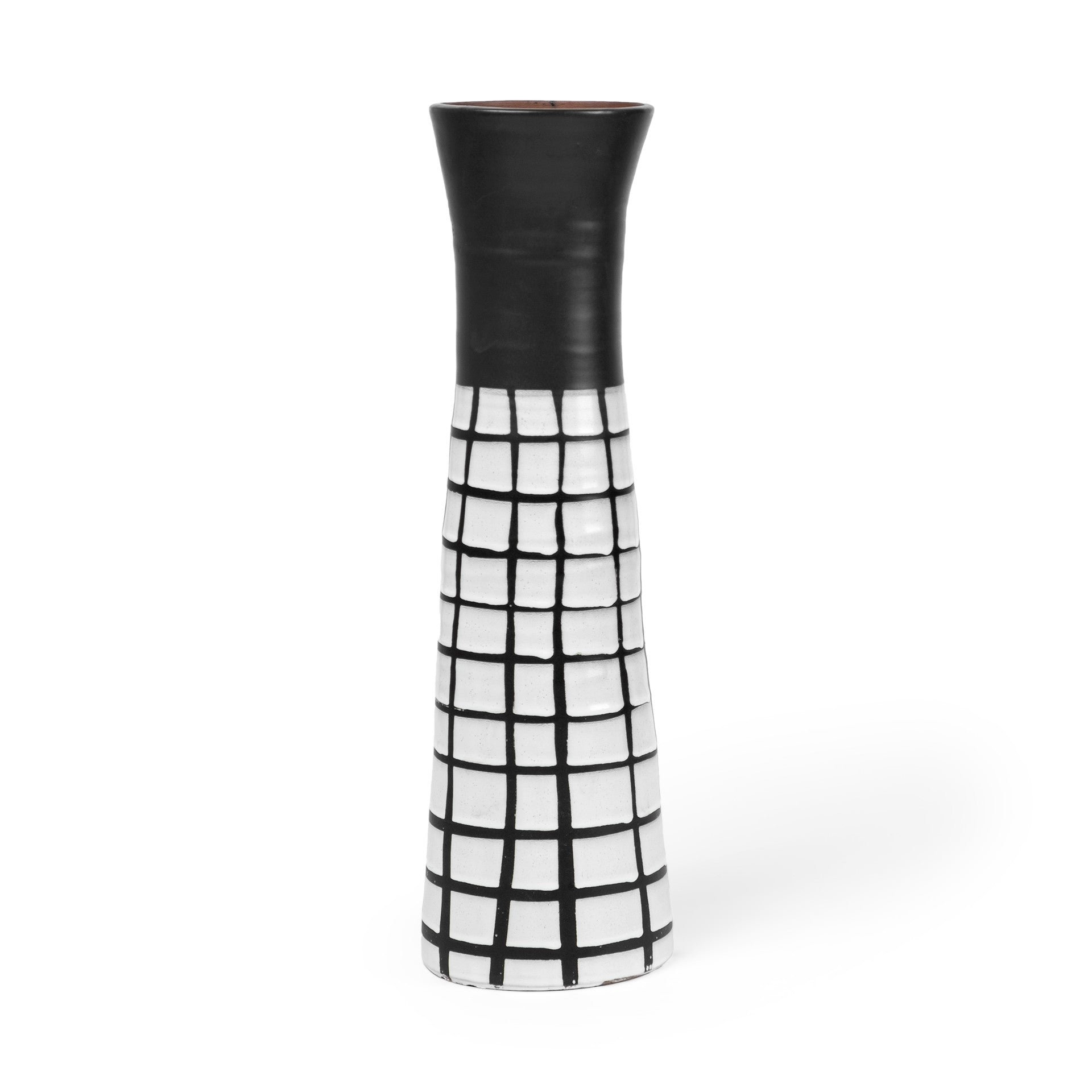 17 Black and White Modern Grid Ceramic Vase