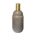 12 Cream Brown and Gold Glass Vase