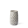 12 Organic White Glaze Pierced Dot Ceramic Vase