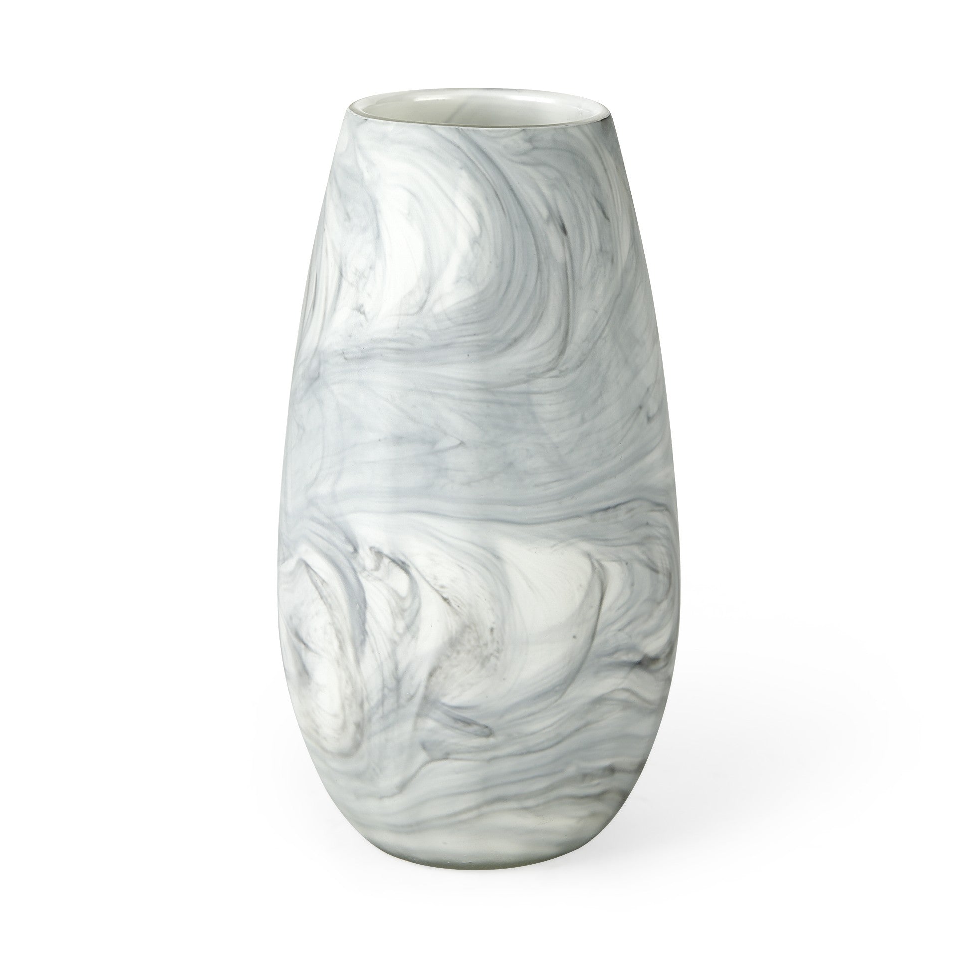 12 Gray and White Marble Design Glass Vase