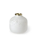 8 Modern Pearl White Gold Rim Rounded Square Glass Vase