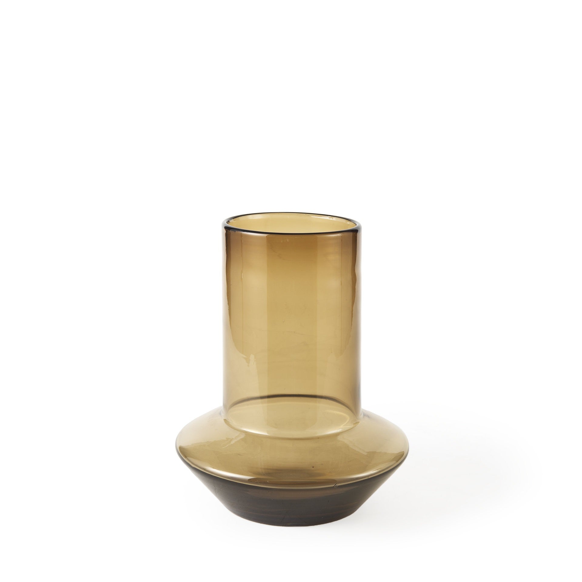 10 Vintage Look Ombre Brown Glass Vase