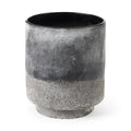 9 Black Brown and Gray Ombre Textured Ceramic Vase